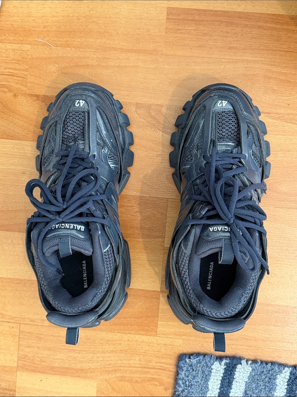 Balenciaga Black Navy Triple-S Inspired Chunky Sneakers